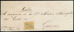 Ecuador, 1865, 1r chrome yellow. Full margins, canceled by manuscript ...