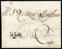 Ecuador (Babahoyo) Baho. First type condensed straight line postmark ...