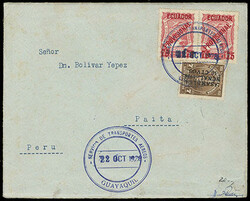 Ecuador, 1928 (Oct 22) SCADTA Guayaquil to Paita, Peru First Flight. ...