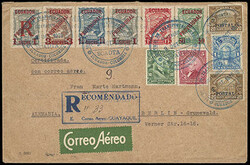 Ecuador, 1928, 50c on 10c-3s on 60c First Airmail Issues complete. ...