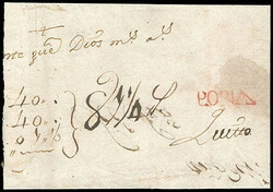 Ecuador (Popayan) Popia. Red first type condensed postmark on partial ...