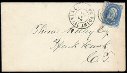 Black Hawk Point, Col. Oct. 4, '66. Double circle postmark on ...