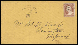 1857, 3¢ dull red, type III. Clear strike of serifed "Tombstone" ...