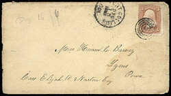 Fort Collins, Col. Dec 15 1865. Cds with target killer tying 1861 3¢ ...