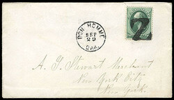 Bon Homme, Dak. Sep 29 [1874]. Bold black cds with large "Z" killer ...