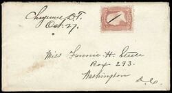 Cheyenne, D.T., Oct. 27. Bold manuscript on cover with Washington, D ...