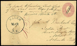 Salem, N.T. Mar 5 [1864]. Black balloon cds with manuscript cancel on ...