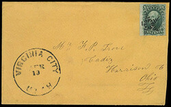 Virginia City, Utah Apr 10 [1861]. Black large cds with matching ...