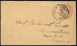 Envelope, 1854, Nesbitt 1st Issue, 3¢ red on buff, "THREE" in medium ...