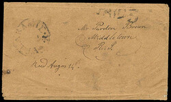 Ft Laramie O.R. [July 1, 1851]. Crude black circular handstamp (no ...