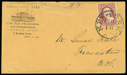 (Ship) New York & California Steam Ship Line. Printed corner card ...