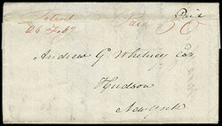 Detroit [Michigan Territory] 26 Feby [1820]. Red manuscript postmark ...