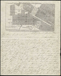 (Australia) Map of Melbourne & Collingwood. Used illustrated 8.5x17" ...