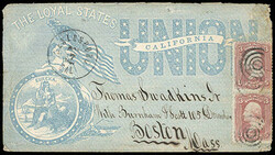 Healdsburg, Cal Apr 7 [1864]. Black cds with several matching strikes ...