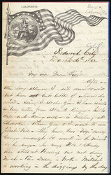 Redwood City (California) March 26, 1862. Datelined on illustrated ...