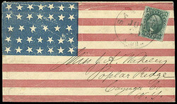 San Jose, Cal. Jun 29. Cds ties 1857 10¢ green (35, trimmed perfs) ...