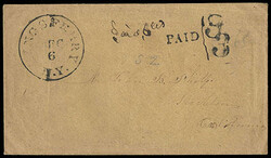 Incoming 6¢ Rate Covers to California. Two covers with two strikesof ...