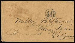 (Incoming) Shushan, N.Y. Apr 18. Small red cds with black "40" ...