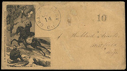 (Nevada) Grass Valley, Cal. Oct 14. Cds (NEV-630) with "10" handstamp ...