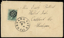 (Nevada) Nevada City, Cal. Jul 7. Bold sharp black cds (NEV-1120) on ...