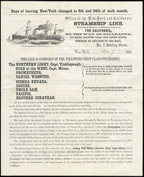 Office of New York and California Steamship Line. Wonderful four-page ...