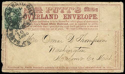 Putt's Overland Envelope. Red all-over propaganda design with "The ...