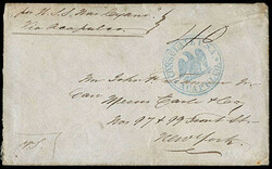 Acapulco, Consulate USA. blue circular eagle cachet handstamp on 1861 ...