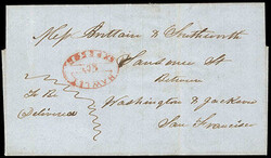 Hawley & C's Express. Red oval handstamp (Thomas HAW-100) on blue ...