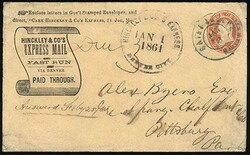 Hinckley & Co.'s Express Denver City Jan 1, 1861. Black cds (Thomas ...