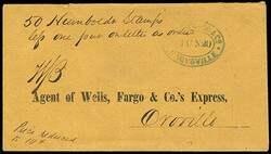 Langton's Humboldt Express. Orange cover with printed "Agent of Wells ...