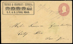 Truman & Chapman's Express, S.F. & S.J. Rail Road. Black printed ...