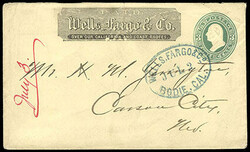 Wells, Fargo & Co., Bodie, Cal., Jul 2. Bold strike of blue oval ...