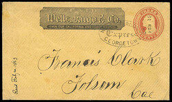 Wells, Fargo & Co. Express, Georgetown. Full clear oval handstamp ...