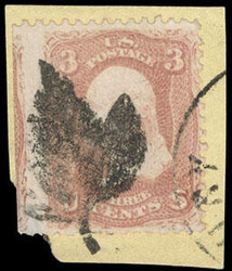 Leaf of Waterbury, Ct. (13 sectioned). Complete strike tying 1861, ...