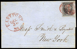1847, 10¢ black. Position 37L. Ample too mostly huge margins showing ...