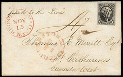 1847, 10¢ black. Showing plate scratches in right margin, ample to ...
