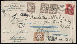1908, 2¢ carmine, D.L. watermark. Tied on 1911 cover from Portland ...