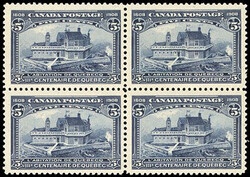 Canada, 1908, 5¢ Quebec Tercentenary. Block of 4, o.g., never hinged ...