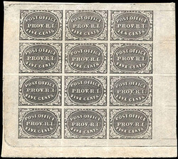 Providence, R.I., 1846, 5¢ gray black and 10¢ gray black, se-tenant ...