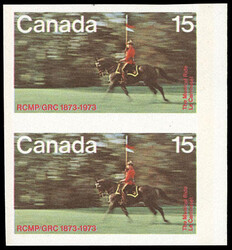 Canada, 1973, 15¢ Royal Canadian Mounted Police, imperf. Pair, o.g., ...
