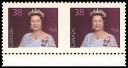Canada, 1988 Q.E. II, 38¢ imperf between. Marginal horizontal pair, ...