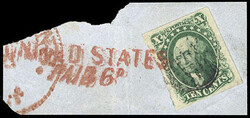 1855, 10¢ green, type II. Large margins all around, bright shade, ...