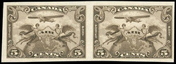 Canada, Airmail, 1928, 5¢ brown olive, imperf. pair. O.g., never ...