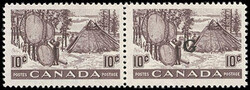 Canada, Official, 1950, 10¢ Fur Resources, "G" overprint, pair, one ...