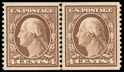 1909, 4¢ orange brown, D.L. watermark, coil, perf. 12 vertically ...