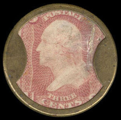 Encased Postage, Ayer's Cathartic Pills, 3¢, short arrows. Well ...