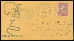 End of Secession. Noose resembling skull design, on cover to New York ...