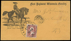 First Regiment Wisconsin Calvary. Soldier on horse design with ...