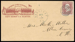 Fourth Regiment N.H. Volunteers. Red regimental design on cover to ...