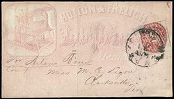 Confederacy, Memphis, Tenn., 1861, 5¢ red. Fine single tied by ...